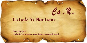 Csipán Mariann névjegykártya