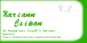 mariann csipan business card